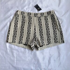 Ina Black and Cream High Waist Women Shorts S